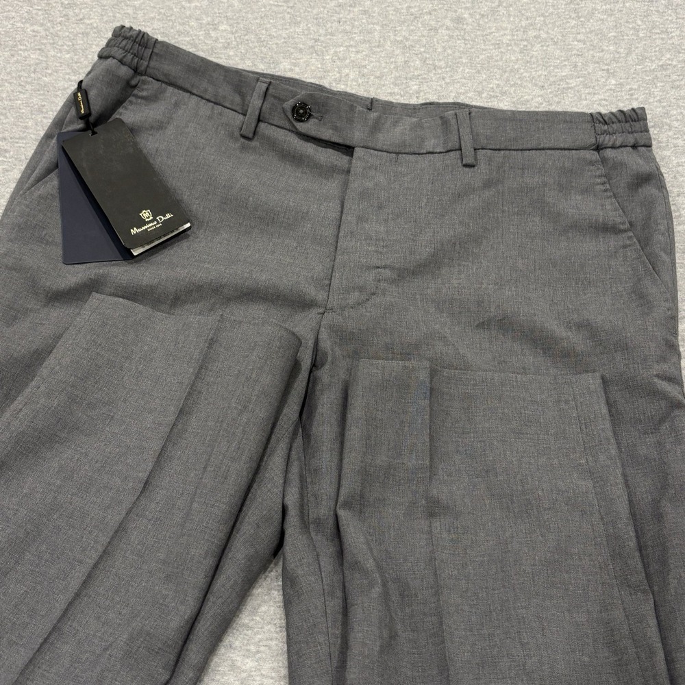 New Massimo Dutti Dress Pants Mens 34x33 (Fits 35) Gray Extrafine Italian Wool